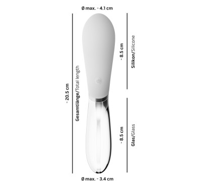 Wibrator podwójny dwustronny szklany masażer 20cm